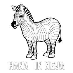Online izdelana pobarvanka - Pobarvanka imena HANA   IN NEJA in pobarvanka ljubke zebre