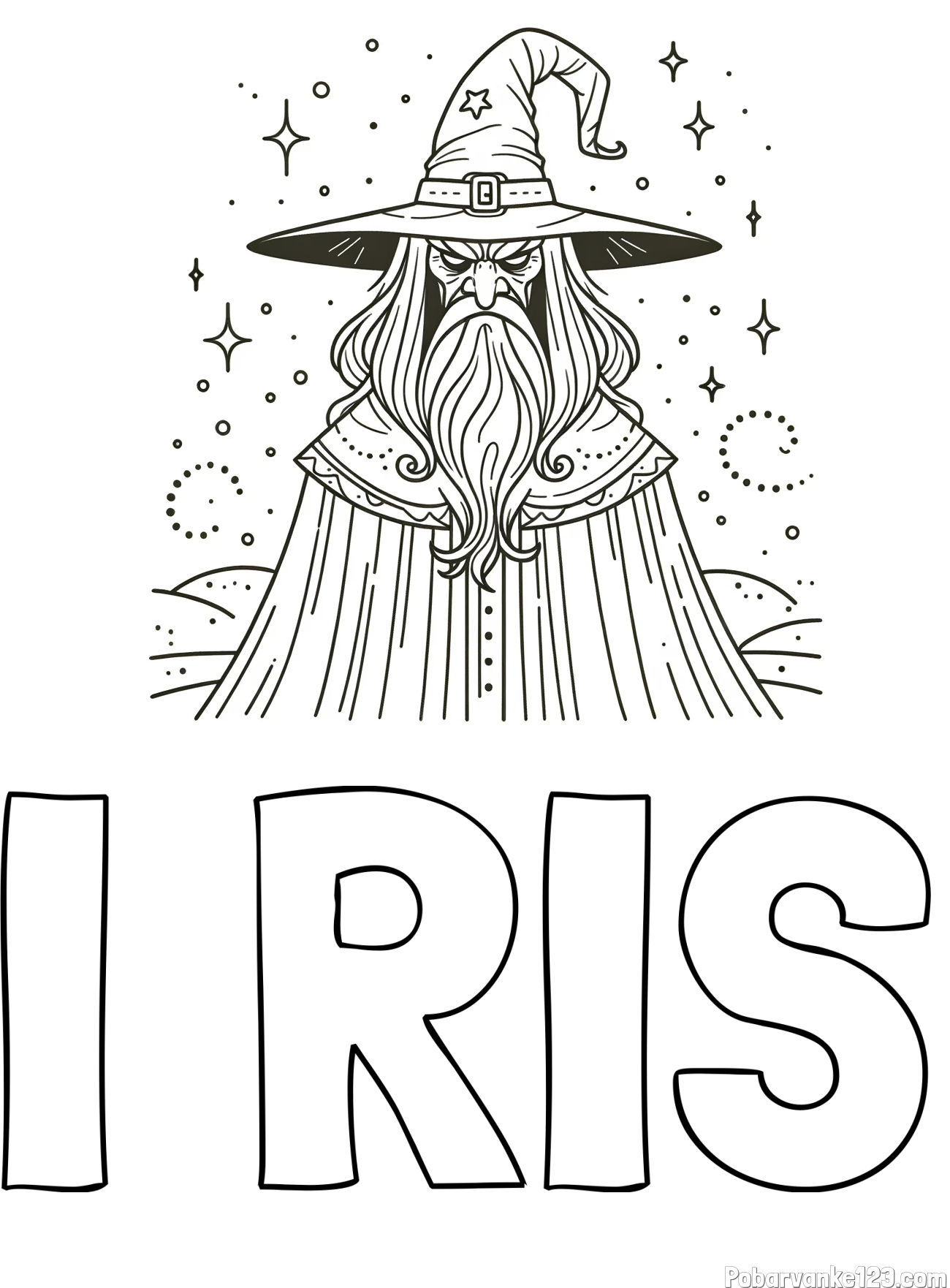 Pobarvanka imena I RIS in pobarvanka zlobnega čarovnika