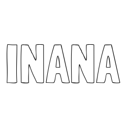 Online izdelana pobarvanka - Pobarvanka imena INANA