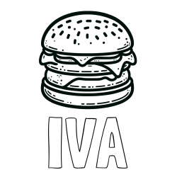 Online izdelana pobarvanka - Pobarvanka imena IVA in preprosta pobarvanka hamburgerja