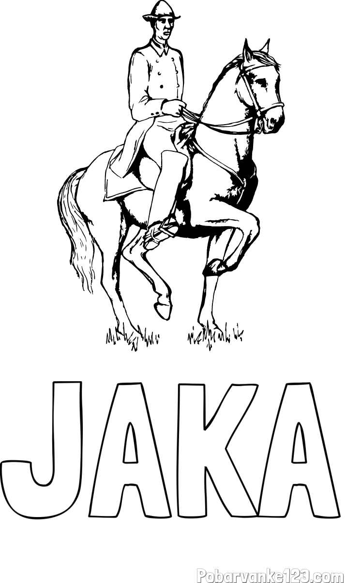 Pobarvanka imena JAKA in pobarvanka dresure konja