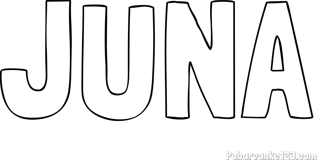 Pobarvanka imena JUNA