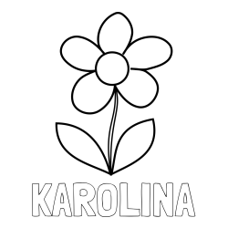 Online izdelana pobarvanka - Pobarvanka imena KAROLINA in otroška pobarvanka rože