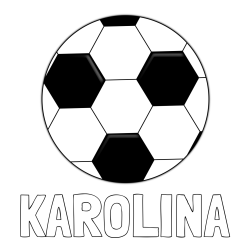 Online izdelana pobarvanka - Pobarvanka imena KAROLINA in pobarvanka nogometne žoge