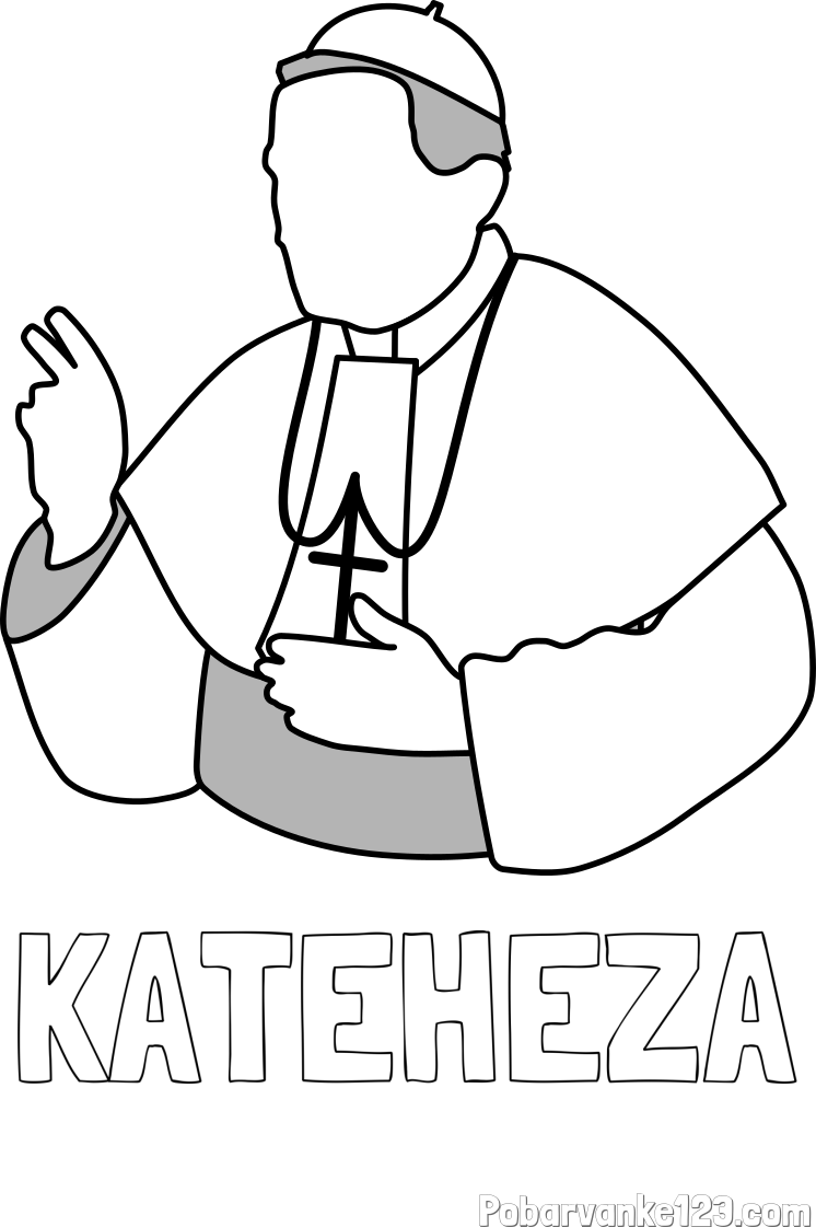 Pobarvanka imena KATEHEZA in pobarvanka papeža