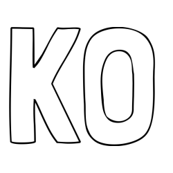 Online izdelana pobarvanka - Pobarvanka imena KO