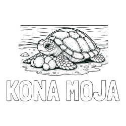 Online izdelana pobarvanka - Pobarvanka imena KONA MOJA in pobarvanka želve, ki leže jajca na obali