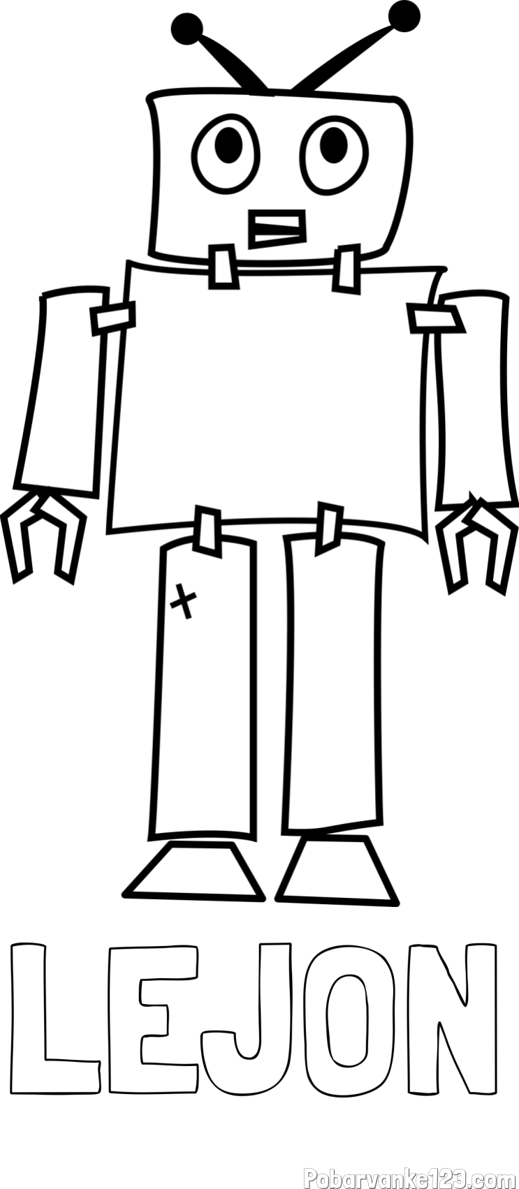 Pobarvanka imena LEJON in pobarvanka robota