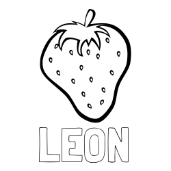 Online izdelana pobarvanka - Pobarvanka imena LEON in pobarvanka sočne jagode