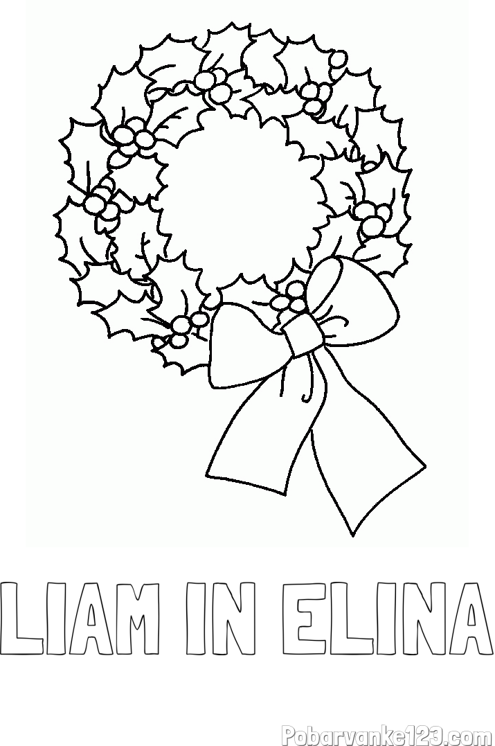 Pobarvanka imena LIAM IN ELINA in pobarvanka adventni venček