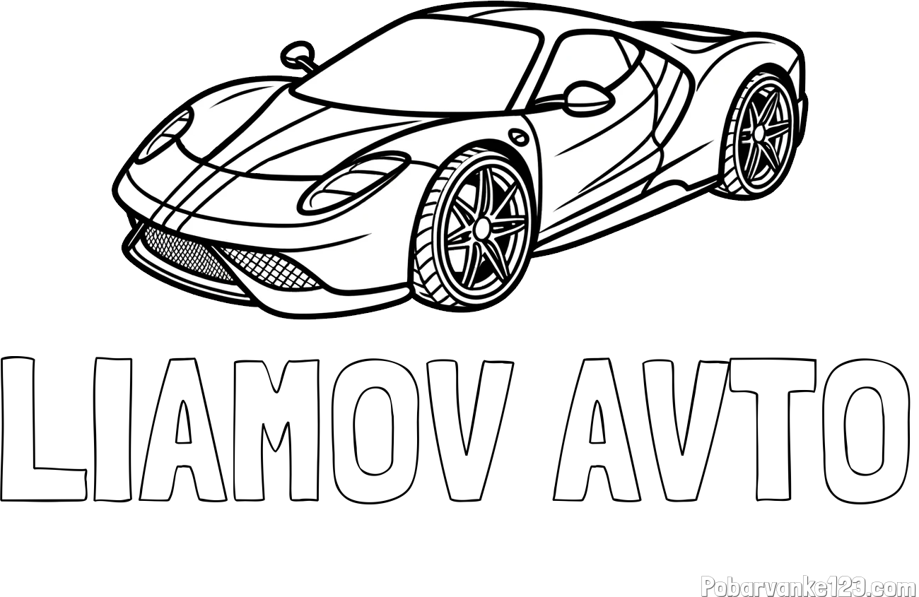 Pobarvanka imena LIAMOV AVTO in pobarvanka dirkalnega avtomobila
