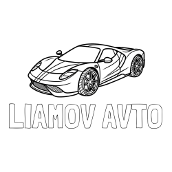 Online izdelana pobarvanka - Pobarvanka imena LIAMOV AVTO in pobarvanka dirkalnega avtomobila