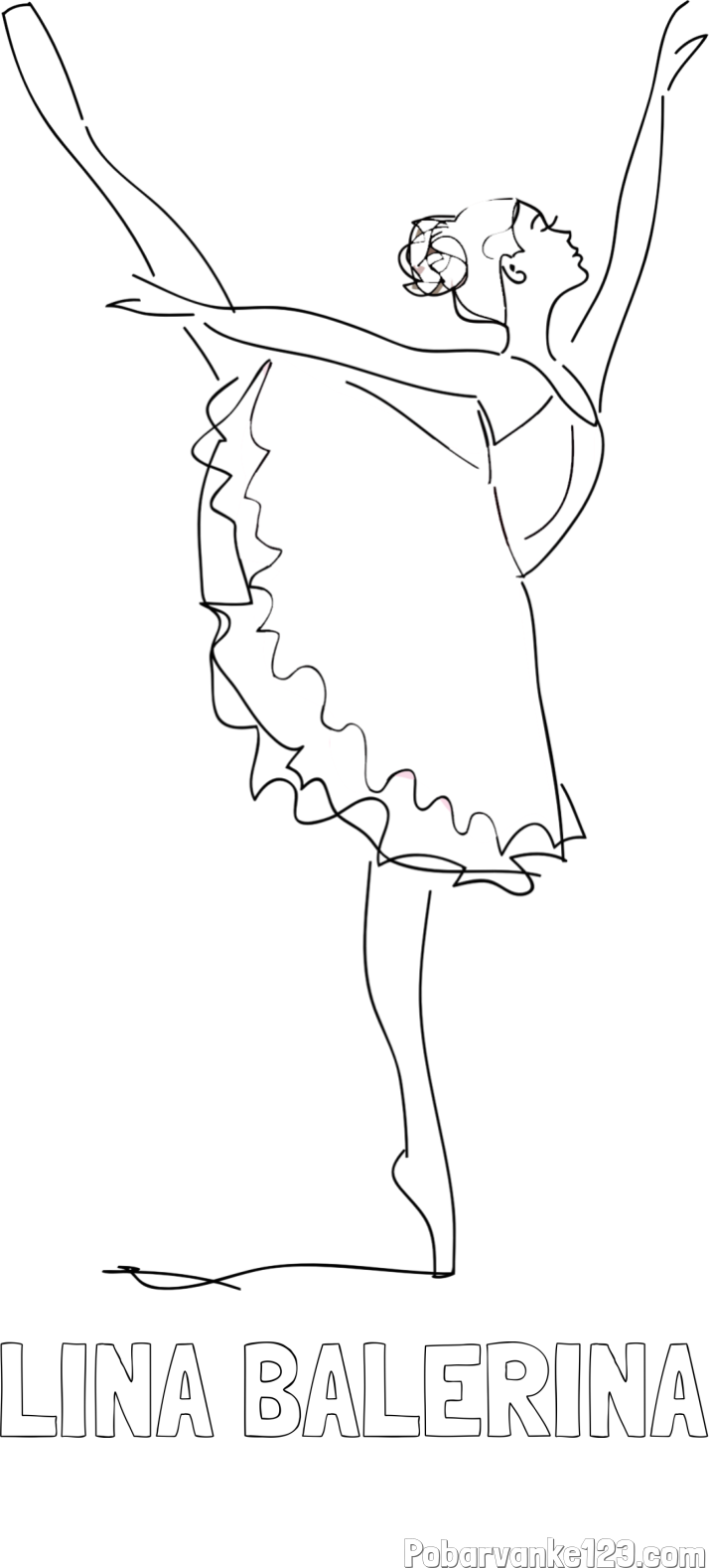 Pobarvanka imena LINA BALERINA in pobarvanka ljubke baletke