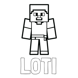 Online izdelana pobarvanka - Pobarvanka imena LOTI in pobarvanka Minecraft figurice