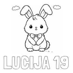 Online izdelana pobarvanka - Pobarvanka imena LUCIJA 19 in pobarvanka prikupnega zajčka