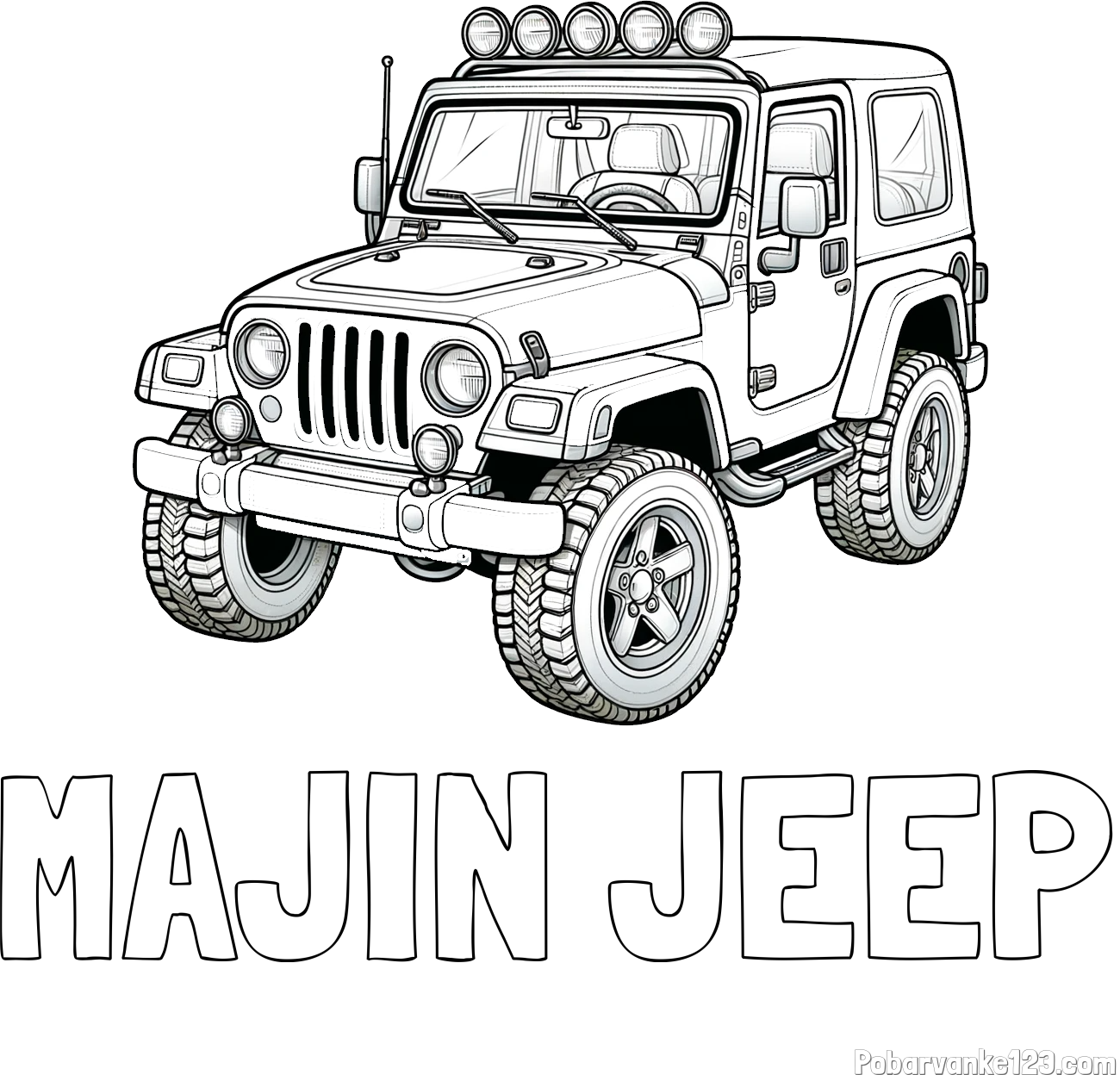 Pobarvanka imena MAJIN JEEP in pobarvanka džipa