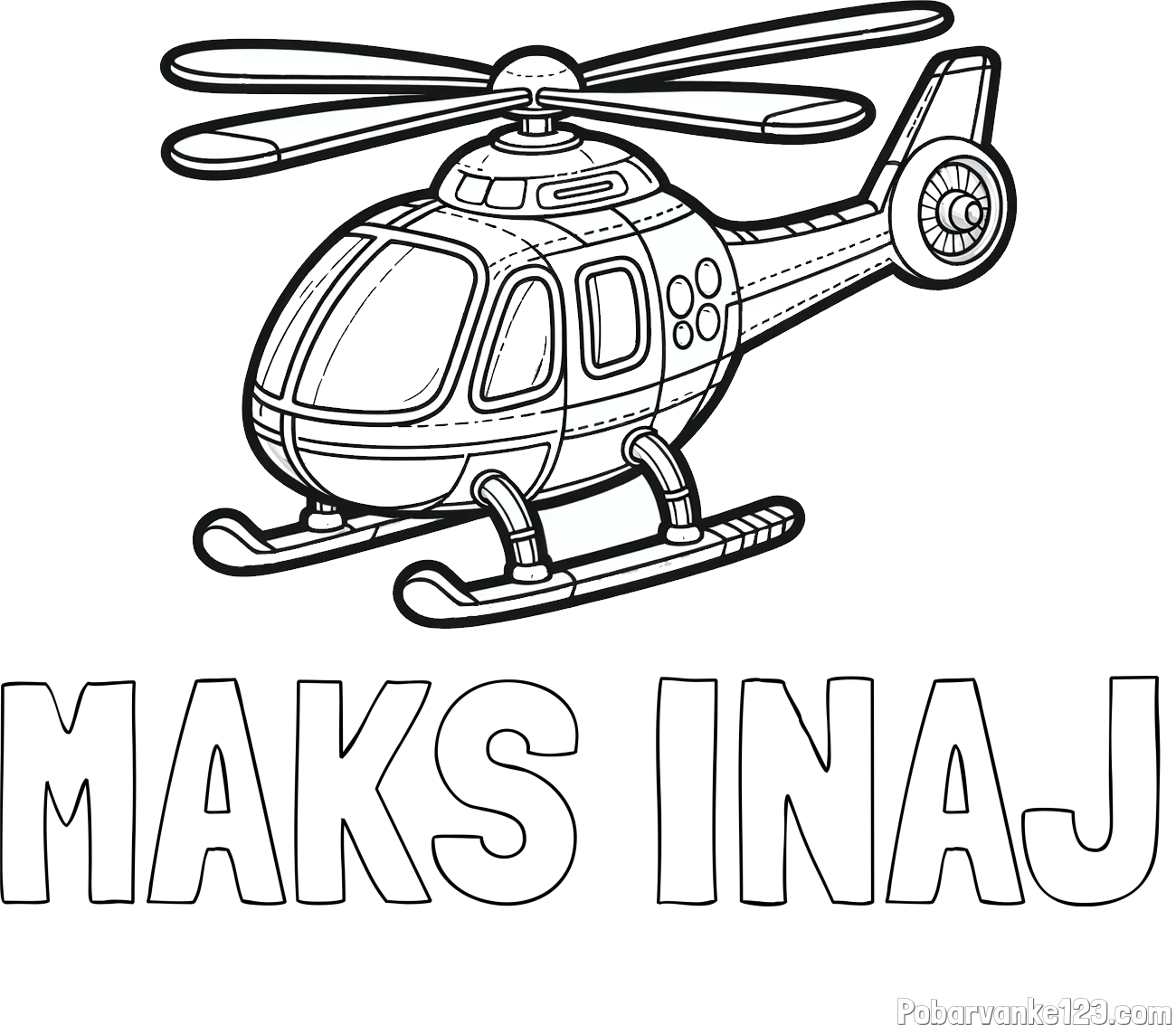 Pobarvanka imena MAKS INAJ in pobarvanka helikopterja