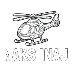 Online izdelana pobarvanka - Pobarvanka imena MAKS INAJ in pobarvanka helikopterja