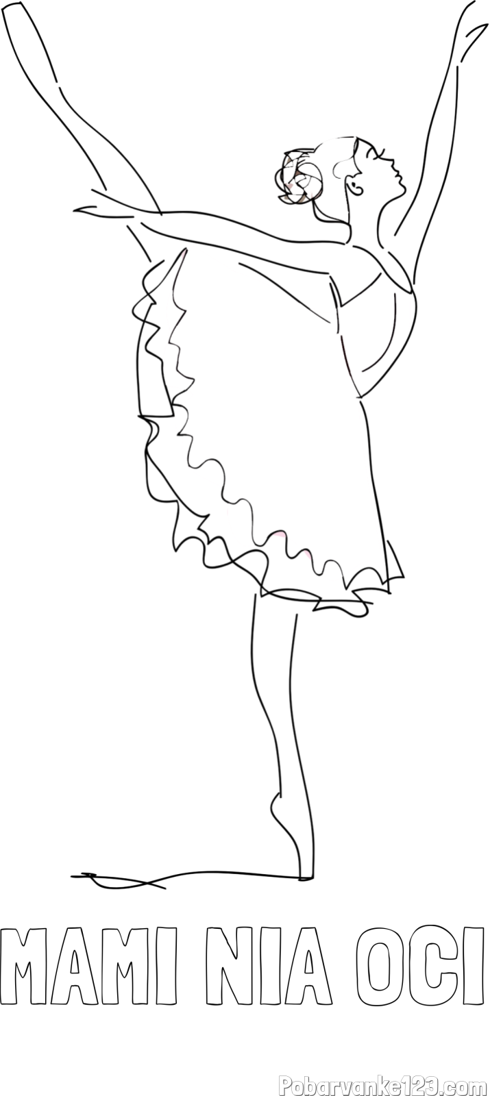 Pobarvanka imena MAMI NIA OČI in pobarvanka ljubke baletke