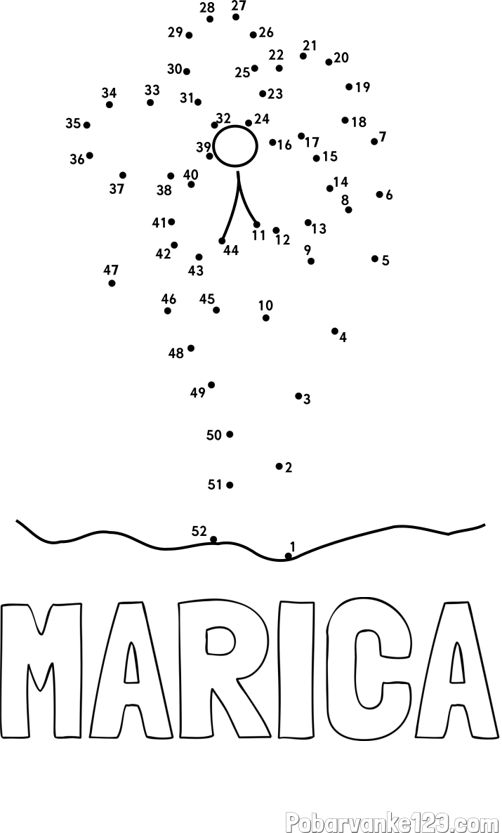 Pobarvanka imena MARICA in Črtna pobarvanka cvetlice