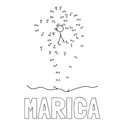 Online izdelana pobarvanka - Pobarvanka imena MARICA in Črtna pobarvanka cvetlice