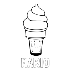 Online izdelana pobarvanka - Pobarvanka imena MARIO in pobarvanka sladoled