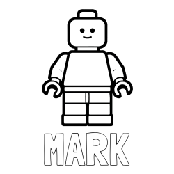 Online izdelana pobarvanka - Pobarvanka imena MARK in pobarvanka LEGO figurice fanta