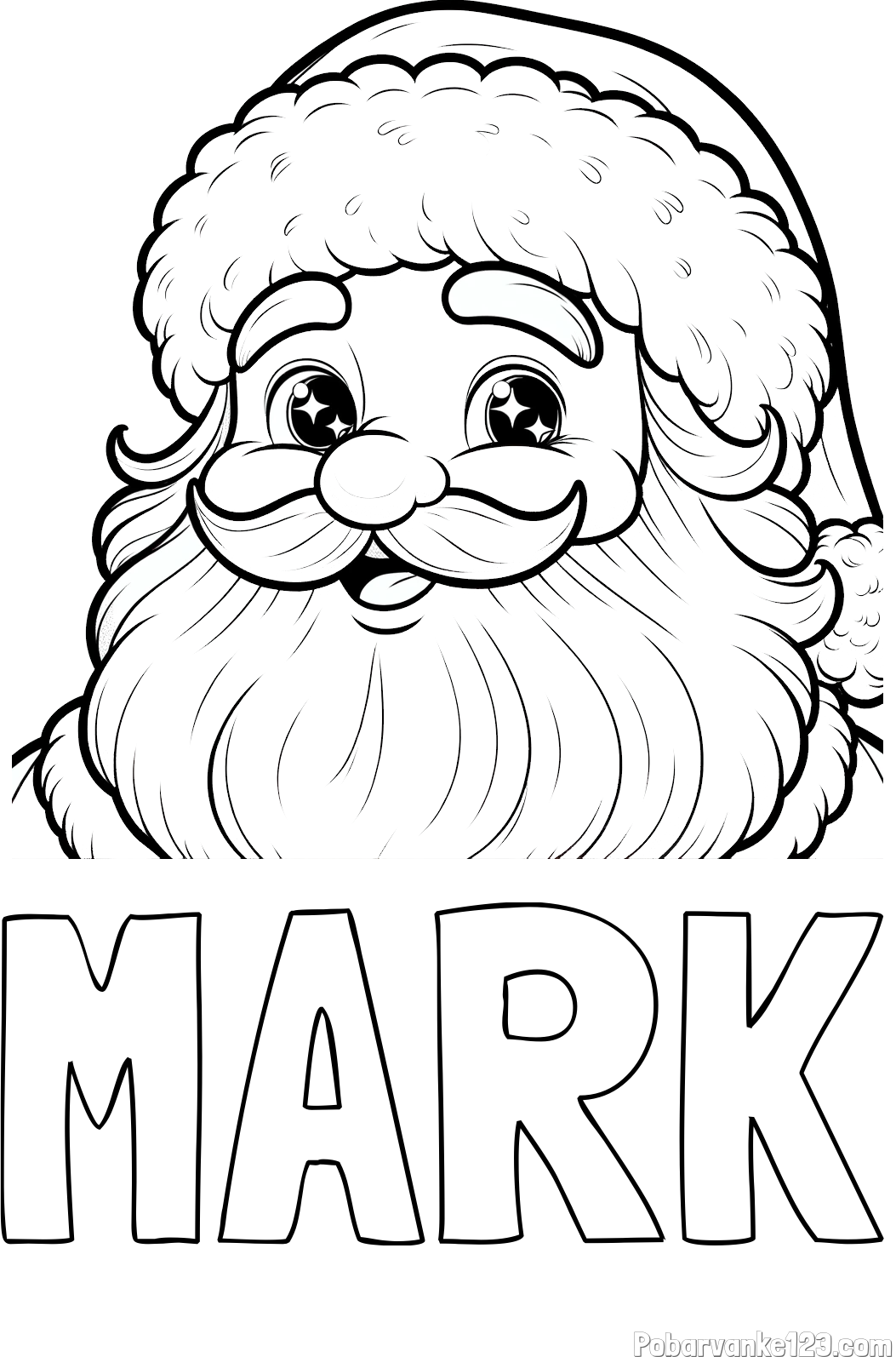 Pobarvanka imena MARK in pobarvanka prijaznega Božička