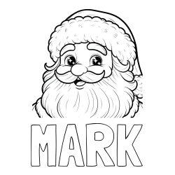 Online izdelana pobarvanka - Pobarvanka imena MARK in pobarvanka prijaznega Božička