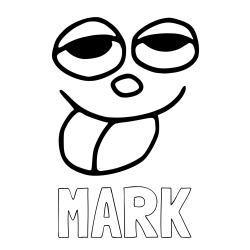 Online izdelana pobarvanka - Pobarvanka imena MARK in smešni smeško