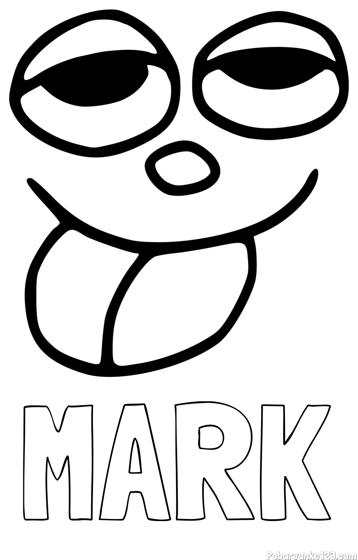 Pobarvanka imena MARK in smešni smeško