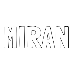 Online izdelana pobarvanka - Pobarvanka imena MIRAN