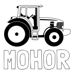 Online izdelana pobarvanka - Pobarvanka imena MOHOR in pobarvanka velikega in zmogljivega traktorja