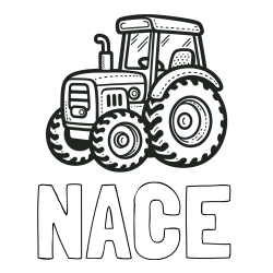 Online izdelana pobarvanka - Pobarvanka imena NACE in pobarvanka čudovitega traktorja