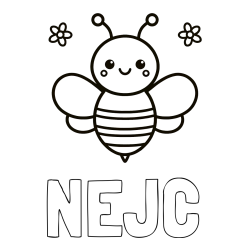 Online izdelana pobarvanka - Pobarvanka imena NEJC in otroška pobarvanka čebele