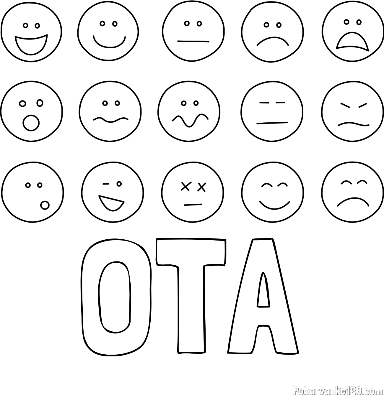 Pobarvanka imena OTA in pobarvanka smeškov