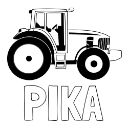 Online izdelana pobarvanka - Pobarvanka imena PIKA in pobarvanka velikega in zmogljivega traktorja