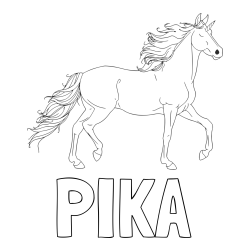 Online izdelana pobarvanka - Pobarvanka imena PIKA in samorog