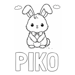 Online izdelana pobarvanka - Pobarvanka imena PIKO in pobarvanka prikupnega zajčka