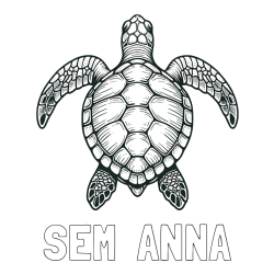 Pobarvanka imena SEM  ANNA in enostavna pobarvanka želve