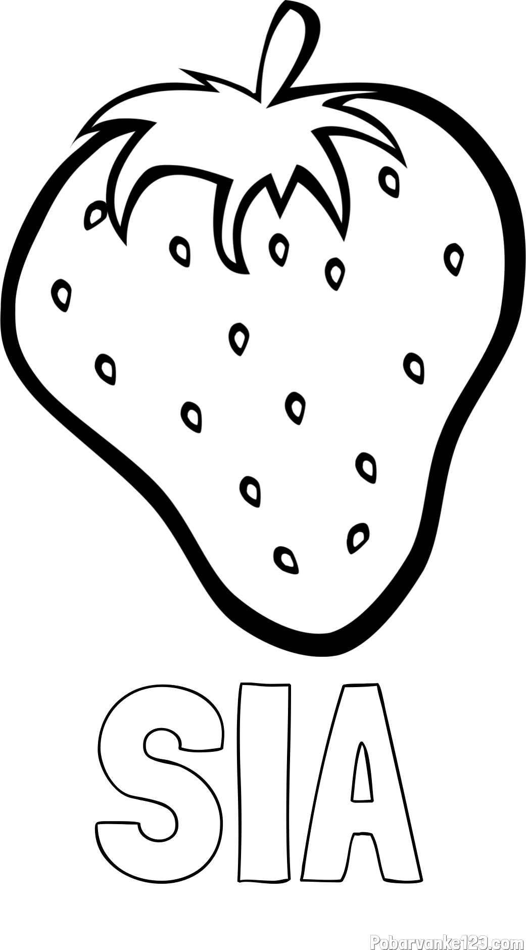 Pobarvanka imena SIA in pobarvanka sočne jagode