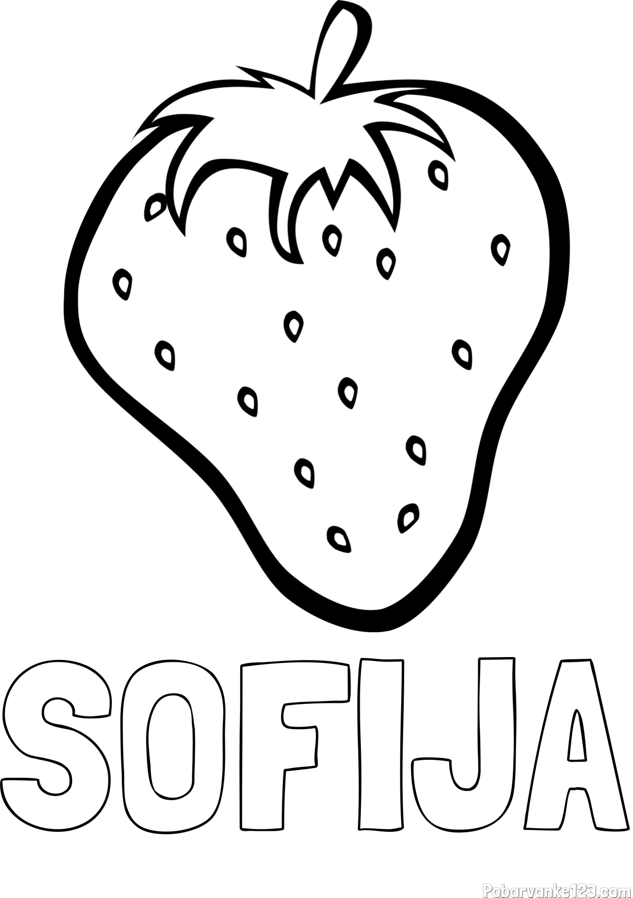 Pobarvanka imena SOFIJA in pobarvanka sočne jagode