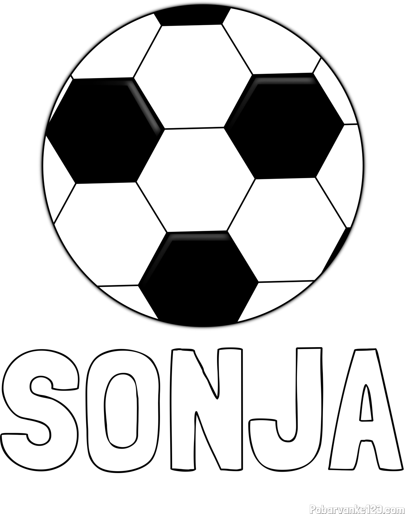 Pobarvanka imena SONJA in pobarvanka nogometne žoge