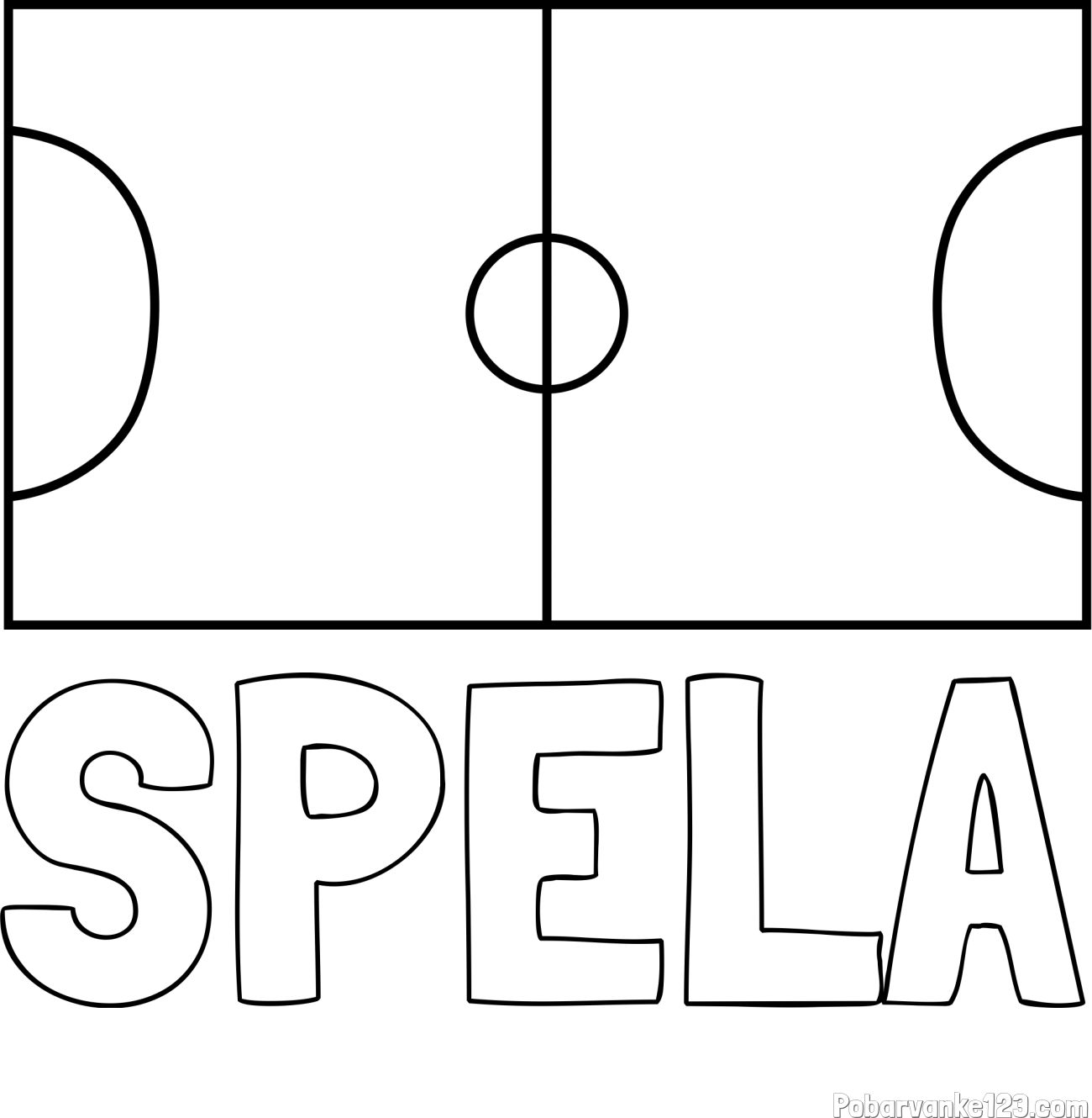 Pobarvanka imena ŠPELA in pobarvanka nogometnega igrišča