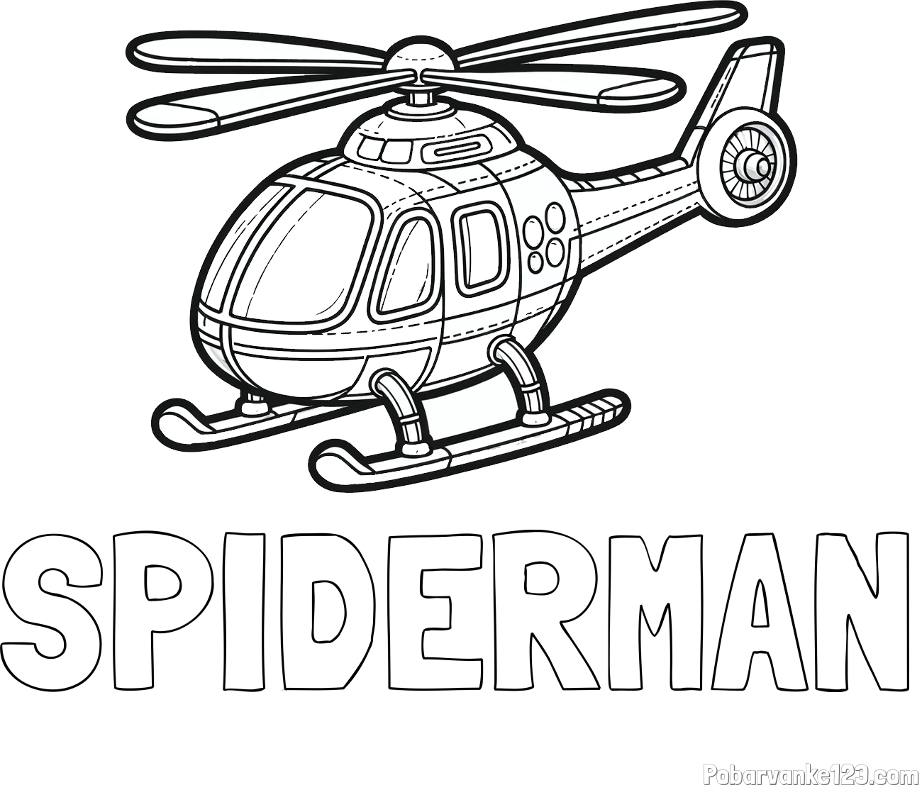 Pobarvanka imena SPIDERMAN in pobarvanka helikopterja