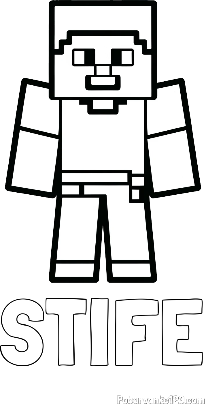 Pobarvanka imena STIFE in pobarvanka Minecraft figurice