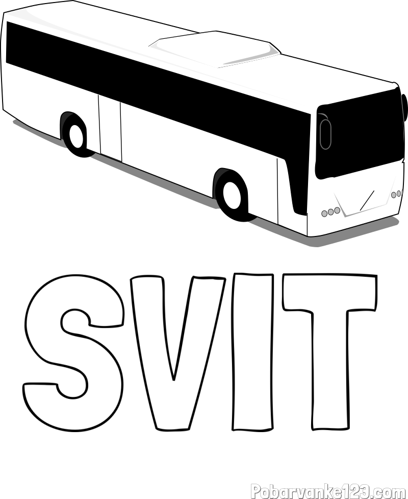 Pobarvanka imena SVIT in pobarvanka velikega avtobusa