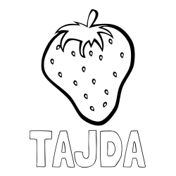 Pobarvanka imena TAJDA in pobarvanka sočne jagode