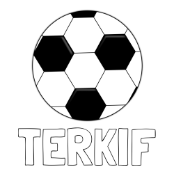 Online izdelana pobarvanka - Pobarvanka imena TERKIF in pobarvanka nogometne žoge