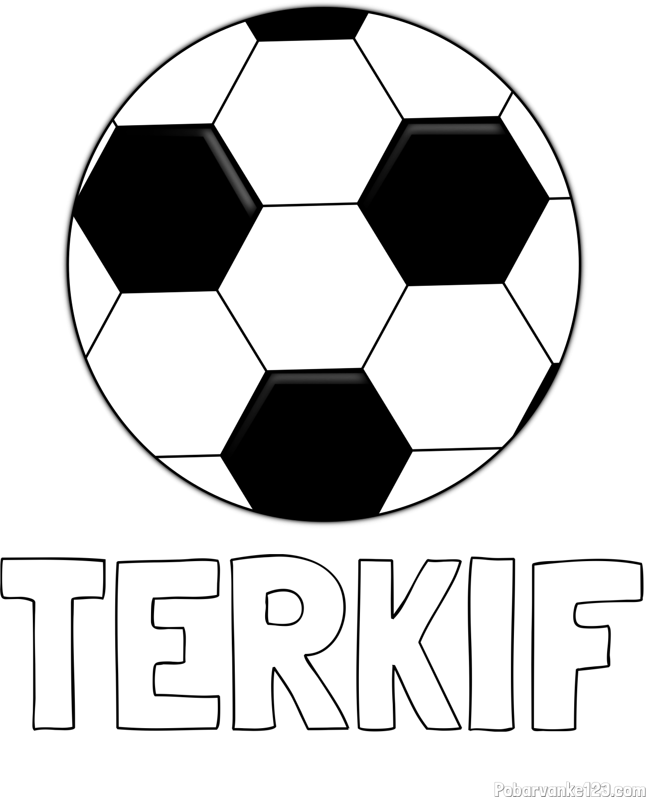 Pobarvanka imena TERKIF in pobarvanka nogometne žoge